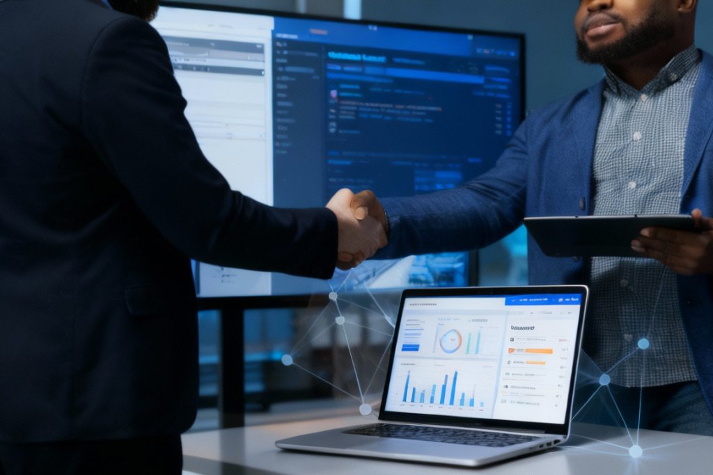 Two trusted partners shaking hands